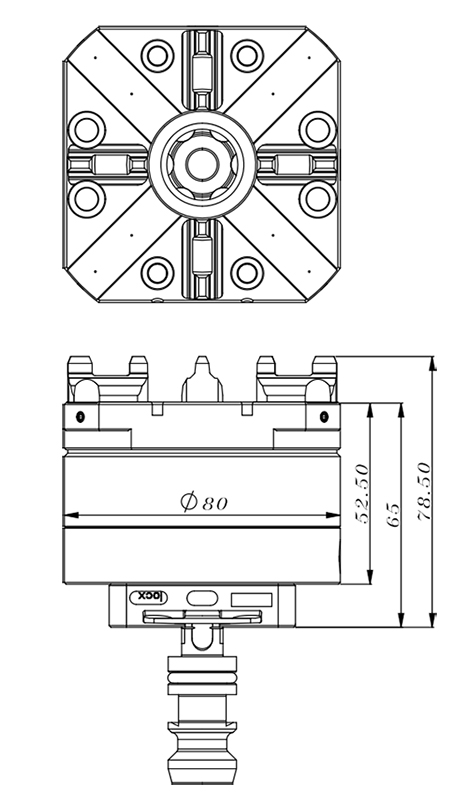 Sistema 3R para mandril pneumático conversor EROWA ER-007521