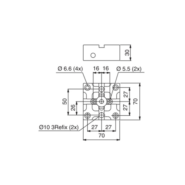 Macro de palete de precisão POFI 70x70 mm compatível com HP 3R-601.3